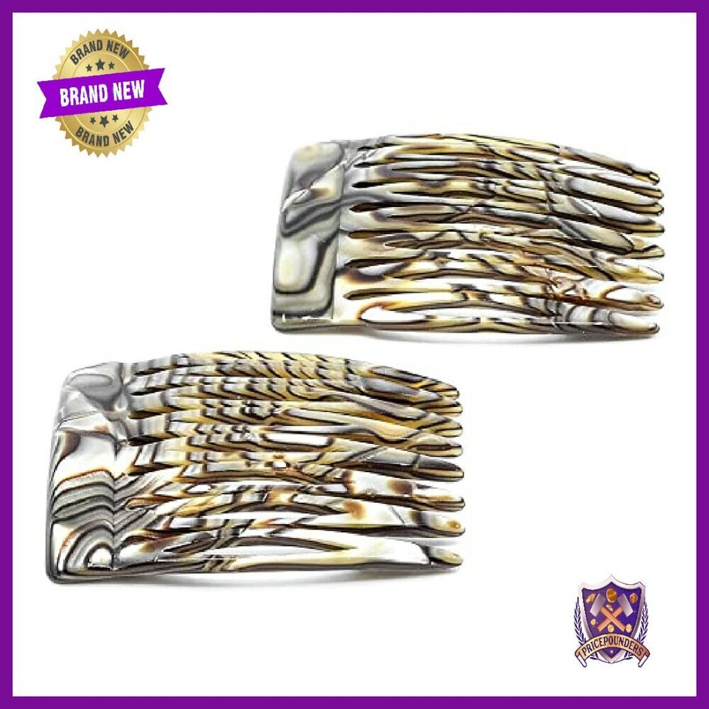 French Twist Hair Combs Set, 4-Piece Handmade Acetate, Strong Hold No Slip - Picture 4 of 8